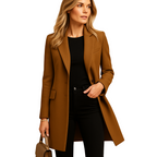 Damer Dubbelknäppt Trenchcoat i Traditionell Stil