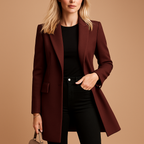 Damer Dubbelknäppt Trenchcoat i Traditionell Stil