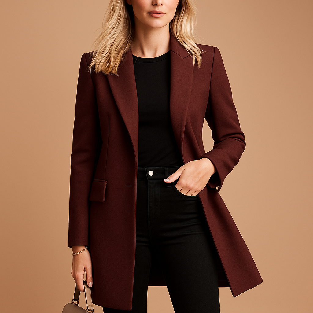 Damer Dubbelknäppt Trenchcoat i Traditionell Stil
