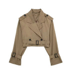 Kort Trenchjacka – skärp – dubbelknäppt – kort trenchcoat – damjacka