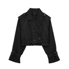 Kort Trenchjacka – skärp – dubbelknäppt – kort trenchcoat – damjacka