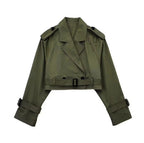 Kort Trenchjacka – skärp – dubbelknäppt – kort trenchcoat – damjacka