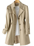 Kvinnors Beige Trenchcoat med Nutida Formgivning