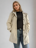 Kvinnors Beige Trenchcoat med Nutida Formgivning