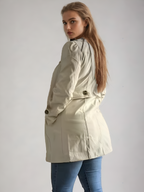 Kvinnors Beige Trenchcoat med Nutida Formgivning