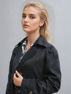Kvinnors Beige Trenchcoat med Nutida Formgivning