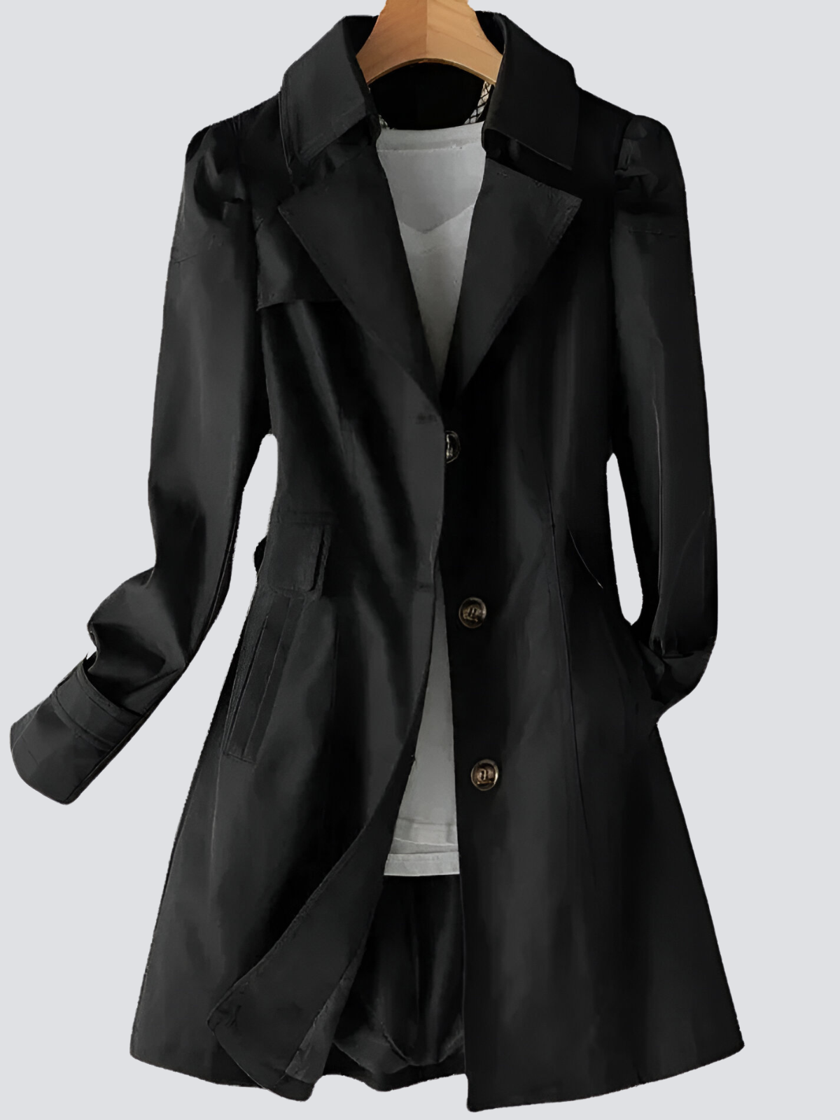 Kvinnors Beige Trenchcoat med Nutida Formgivning