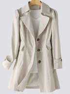 Kvinnors Beige Trenchcoat med Nutida Formgivning
