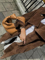 Kvinnors Lång Trench Coat i Brunt för Höst & Vinter