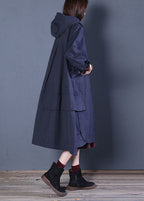 Kvinnors Trenchcoat med Luvhuva och Blixtlås