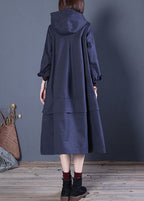 Kvinnors Trenchcoat med Luvhuva och Blixtlås