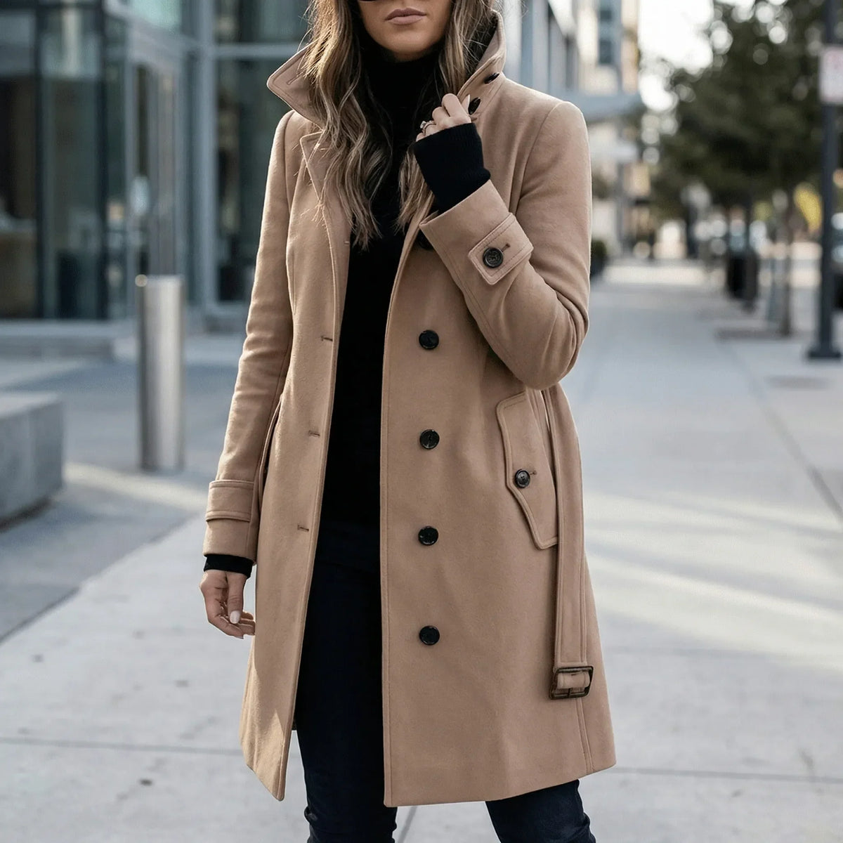 Lång midjesmal trenchcoat - Alicia