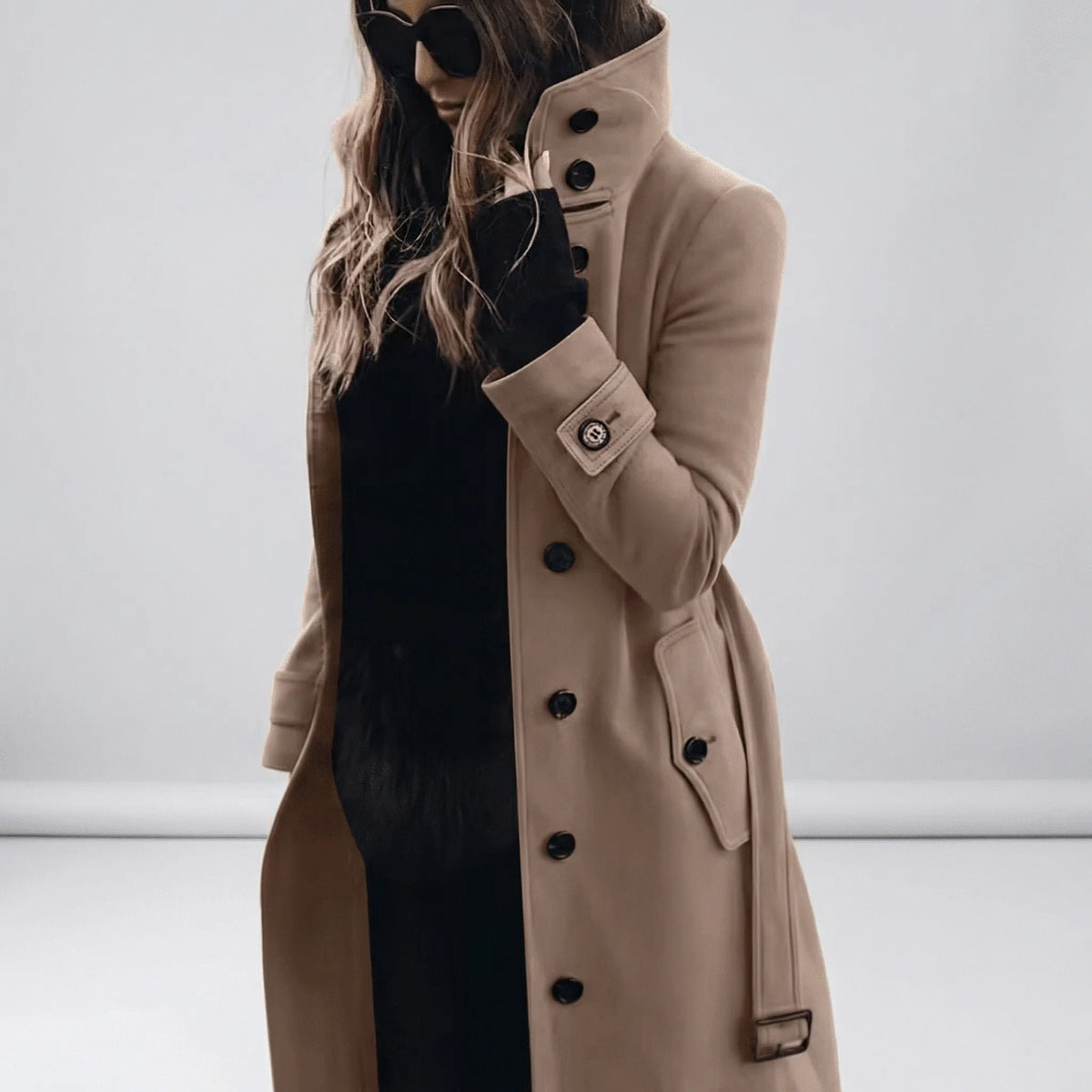 Lång midjesmal trenchcoat - Alicia