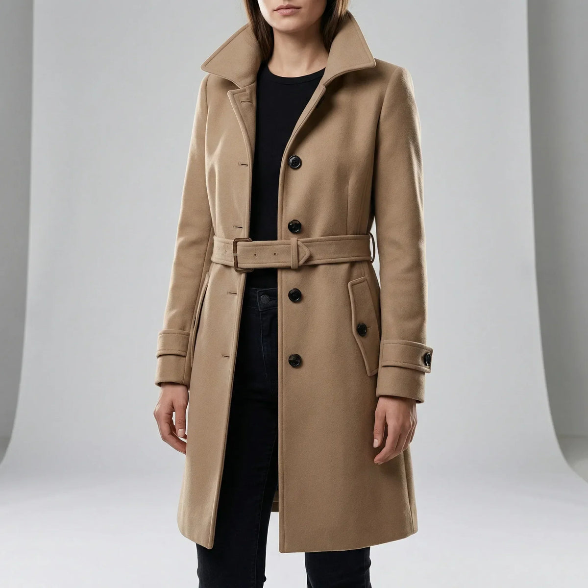 Lång midjesmal trenchcoat - Alicia