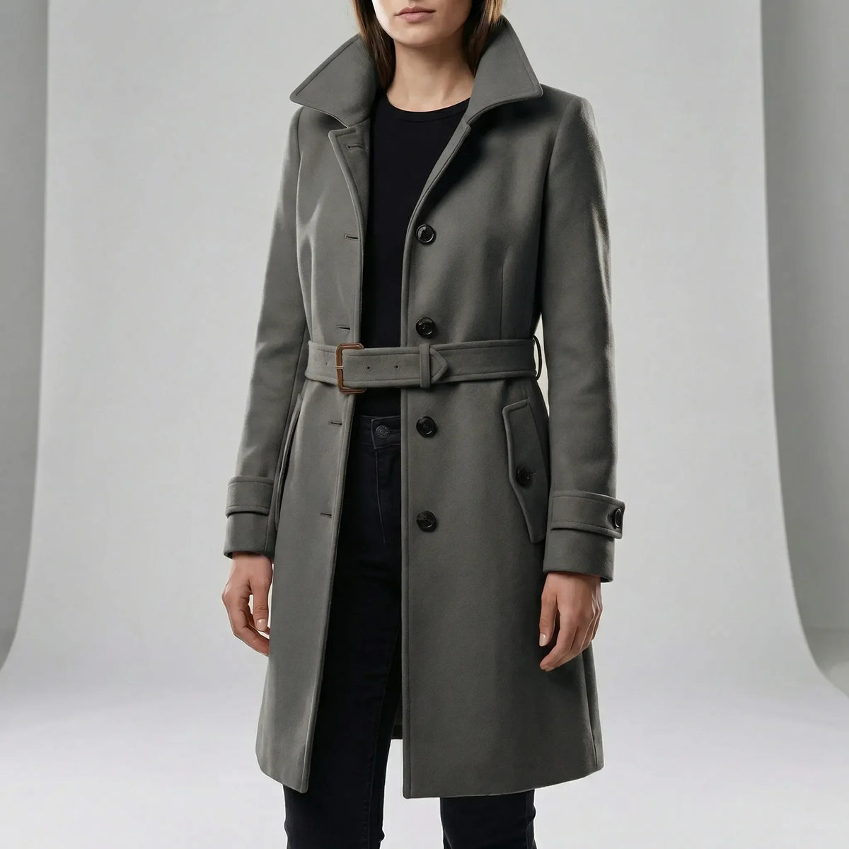 Lång midjesmal trenchcoat - Alicia