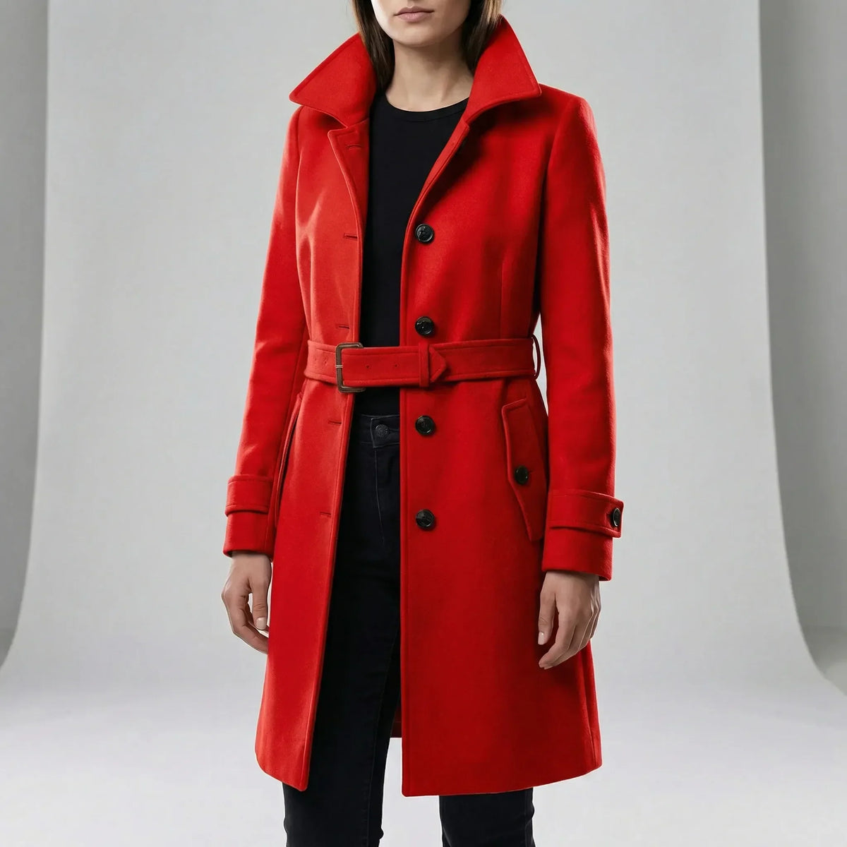Lång midjesmal trenchcoat - Alicia