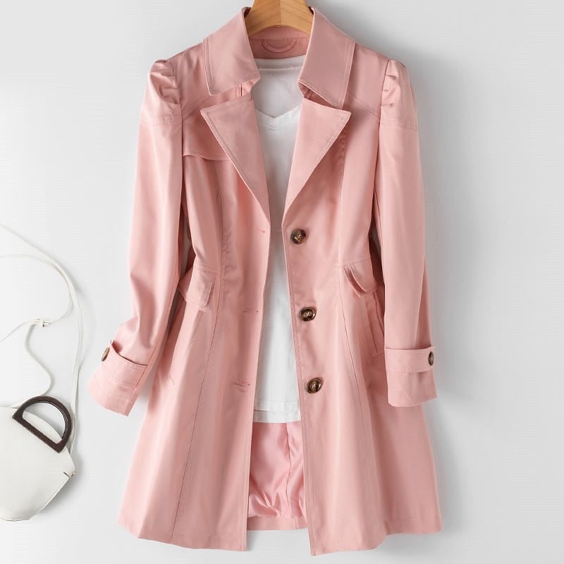 Trenchcoat - Traditionell - Mellanlång - Höstjacka - Trenchcoat för dam