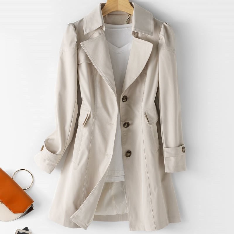 Trenchcoat - Traditionell - Mellanlång - Höstjacka - Trenchcoat för dam