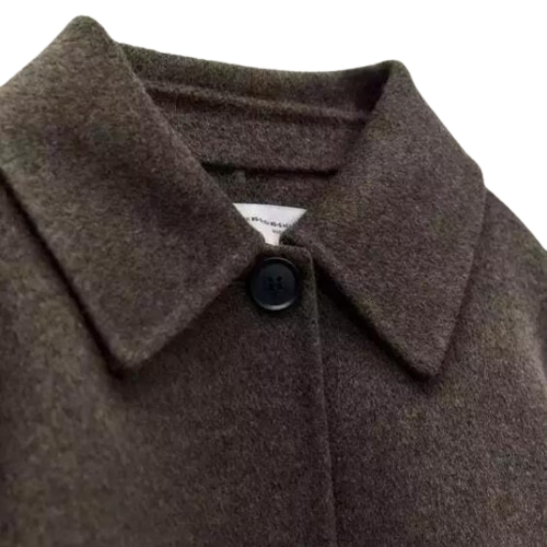 Ulljacka | Enkelknäppt | Löst sittande | Kort ullkappa | Trenchcoat i ull för damer